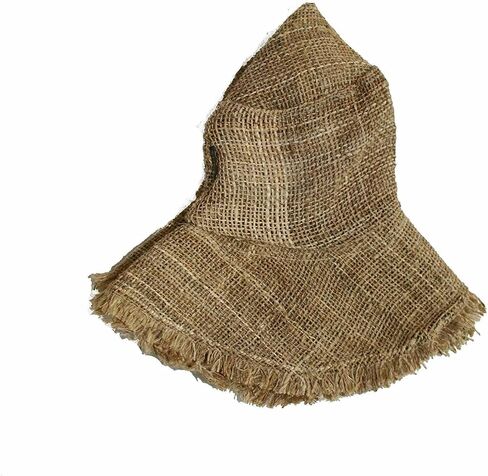 Hemp Sun Hat Wired Wide Brim Farmers hat with Frayed Edges, Raw Hemp Natural Straw Summer Hippie Farmers hat (Mediumc, Natural) in Saudi Arabia