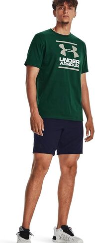 Global Foundation Short-Sleeve T-Shirt Under Armour Mens, (322) Greenwood/White/Grove Green, Medium in Saudi Arabia