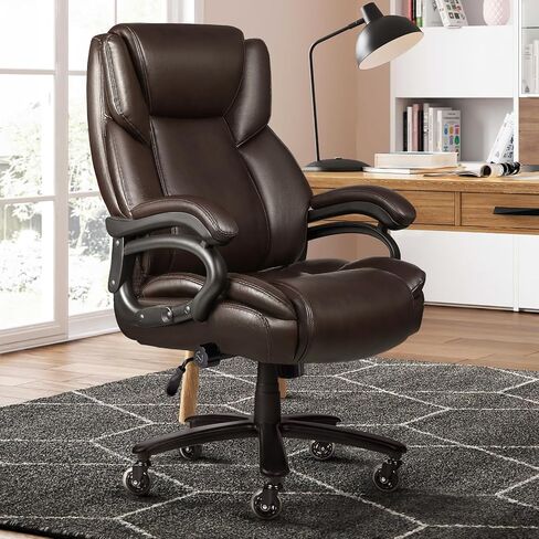 VITESSE 500lbs Heavy Duty Office Chair for Low Back Pain Relief, Big and Tall Office Chair with Ergonomic Lumbar Support, High Back Executive Chair with Quiet Rubber Wheel in Kuwait