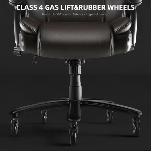 VITESSE 500lbs Heavy Duty Office Chair for Low Back Pain Relief, Big and Tall Office Chair with Ergonomic Lumbar Support, High Back Executive Chair with Quiet Rubber Wheel in Kuwait