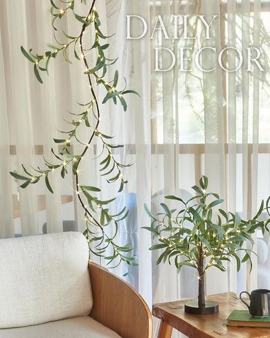 فودديوس مضاءة بطارية أغطية الزيتون التي تعمل مع توقيت 96 LED Fairy Lights 6ft ، Mantle Fireplace Vine Garland مع أضواء لزخرفة عيد الفصح الربيع عيد الميلاد حفل زفاف in Kuwait