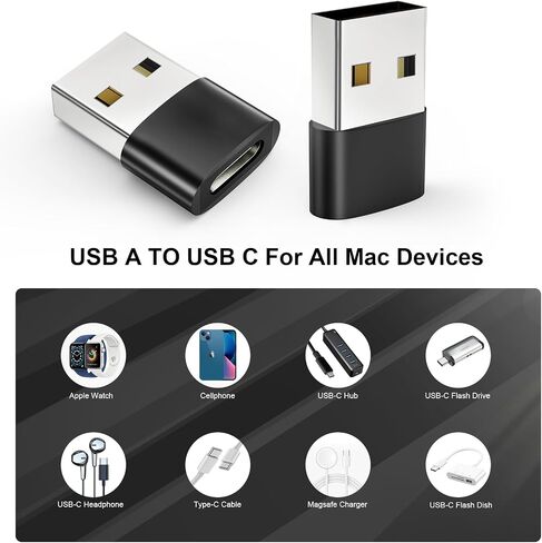 USB to USB C Adapter 10 Pack, Type A Female to C Male Charger Cable Converter for iPhone 15 14 13 12 Pro Max Plus, Apple Watch Ultra iWatch 9 8 7, MacBook Pro, iPad 10 9,Samsung Galaxy S20-23 and More in Kuwait