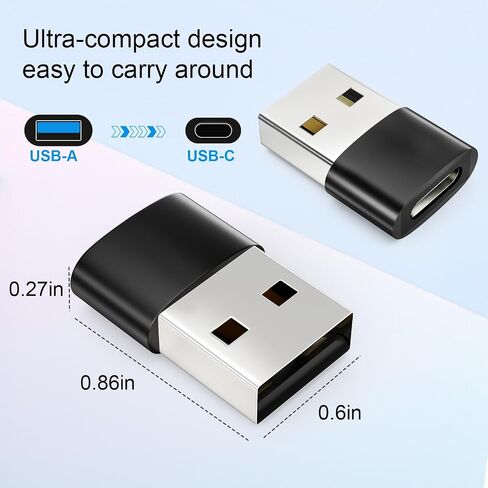 USB to USB C Adapter 10 Pack, Type A Female to C Male Charger Cable Converter for iPhone 15 14 13 12 Pro Max Plus, Apple Watch Ultra iWatch 9 8 7, MacBook Pro, iPad 10 9,Samsung Galaxy S20-23 and More in Kuwait