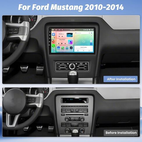 Roinvou 8 Cores 4+64G Android Car Radio for Ford Mustang 2010-2014، شاشة لمس 10.1 بوصة Carplay Android Auto مع 32EQ Bluetooth WiFi GPS Navigation Mirror Link Backup Camera in Saudi Arabia