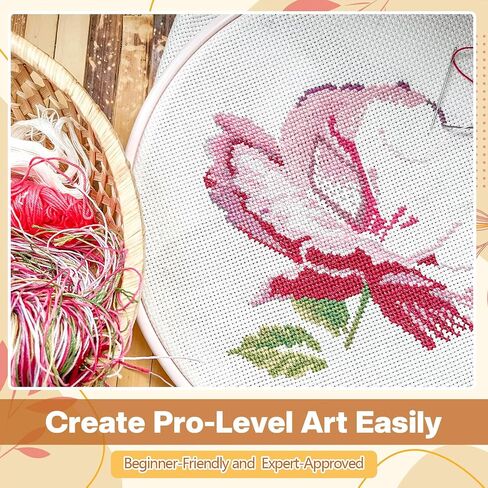 Zeyune Needlepoint Canvas 20 × 24 بوصة 18 شبكة قماش بيضاء فارغة مع 36 لونا من خيوط القطن و 5 إبر للتطريز ، مشاريع الكروشيه متماسكة in Kuwait