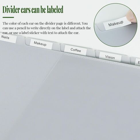 MultiBey A4 Binder Pockets Dividers with Pockets Plastic 6-Ring Binder Divider Bags, Sturdy 3 Holes 5-Tab Dividers Inserts for Journal, Loose Leaf Planner Office, School and Home Supplies (A4-Grey) in Saudi Arabia