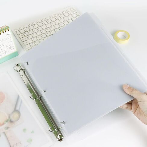 MultiBey A4 Binder Pockets Dividers with Pockets Plastic 6-Ring Binder Divider Bags, Sturdy 3 Holes 5-Tab Dividers Inserts for Journal, Loose Leaf Planner Office, School and Home Supplies (A4-Grey) in Saudi Arabia