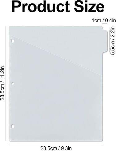 MultiBey A4 Binder Pockets Dividers with Pockets Plastic 6-Ring Binder Divider Bags, Sturdy 3 Holes 5-Tab Dividers Inserts for Journal, Loose Leaf Planner Office, School and Home Supplies (A4-Grey) in Saudi Arabia