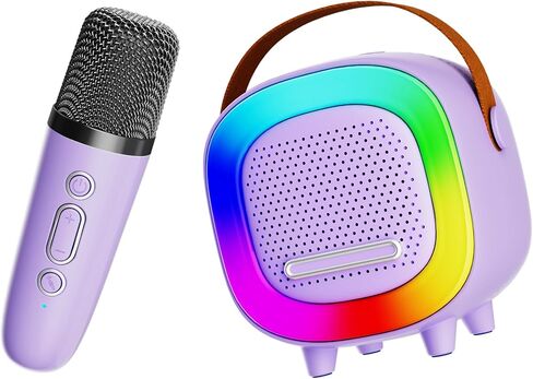 Kids Karaoke Machine Toy Ages 3-12, Mini 2 Wireless Mics Bluetooth Speaker in Saudi Arabia