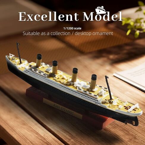1/1250 RMS Titanic Cruise Ship Model Classic Alloy Metal Die-cast Boat Model Legendary British Cruise with Wooden Display Stand Suitable for Collection or Gift for Adults in Saudi Arabia