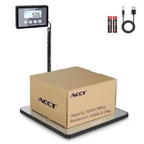 Shipping Scale, 400lb/1oz, Digital Postal Scale with Hold/auto-Off/Tare Function, Mail Scale for Packages/Pets/Luggage/Office, Heavy Duty Scale, Batteries & USB Cable Included