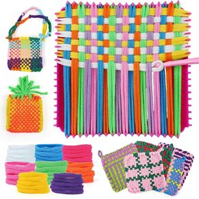 insfun Weaving Loom Kit للأطفال الذين تتراوح أعمارهم بين 6-12-أفضل هدايا عيد ميلاد للفتيات 6-8 8-12 ، مجموعة Craft Diy ، Make Potholds and Bracelet