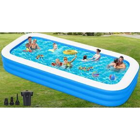 Large Inflatable Pool for Adults, 165" X 76" X 22" Big Blow-Up Pool Swimming Pool, 2025 Upgraded Extra Oversized Thickened Family Pools for Backyard Summer Outdoor