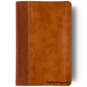 Personalized NIV Bible | Large Print 2-Tone Tan and Brown | Option to Customize with Hand Lettered Name on Cover | 9780310454274
