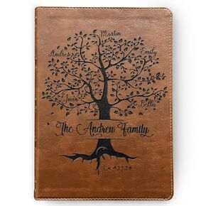 Personalized Family Bible, Custom Engraved NKJV Wide-Margin Family Tree Bible, Wedding Gifts, Anniversary Gifts, Family Bible for Weddings