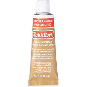AMACO Rub n Buff Wax Metallic Finish - Rub n Buff European Gold 15ml Tube - Versatile Gilding Wax for Finishing Furniture Antiquing and Restoration - Rub and Buff Colors Single Tube