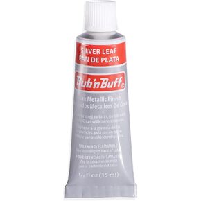 AMACO Rub n Buff Wax Metallic Finish - Rub n Buff Silver Leaf 15ml Tube - Versatile Gilding Wax for Finishing Furniture Antiquing and Restoration - Rub and Buff Colors Single Tube