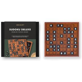 Iron & Glory Deluxe Wooden Sudoku Puzzle Game - Brain Teaser 81 Numbered Melamine Tiles & Comprehensive Guide - Travel Board Game for Friends & Family - Ideal Retro Novelty Gift & Home Decor - X-Large