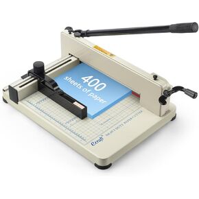 Ecraft Heavy Duty 12" Guillotine Paper Cutter - 400 Sheet Capacity,Solid Steel with HSS Blade,Industrial Commercial Trimmer for Office,School,Print Shop,Safety Lock & Clear Grids