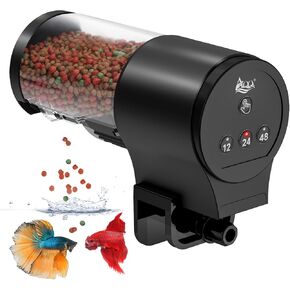 AQQA Automatic Fish Feeder for Aquarium Auto Auto مع توقيت 12 ساعة/24 ساعة/48H