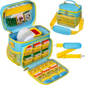 Carrying Case Compatible with Little Tikes Story Dream Machine Books Starter Set with 12 Storybook Pockets, Portable Travel Story Bag for Storytime Book Character Collection with Shoulder Strap