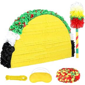 27" Large Taco Piñata for Birthday Party Decoration – Vibrant Cinco de Mayo, Taco Bout a Party, Mexican Theme Bash Taco Tuesday