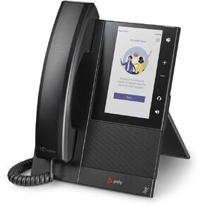 Poly CCX 505 Teams Edition Phone with Handset (Polycom) - Wi-Fi Enabled - Acoustic Fence & NoiseBlockAI Technologies - 5' LCD Display - Integrated BT & USB Headset Ports-Works w/Teams (Certified)&More