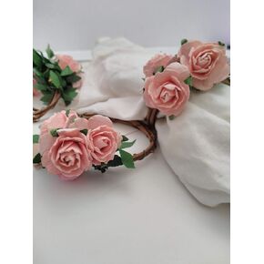 Rose Flower Napkin Rings for Wedding Table Settings. Bridal Shower, Home and Party 5pcs