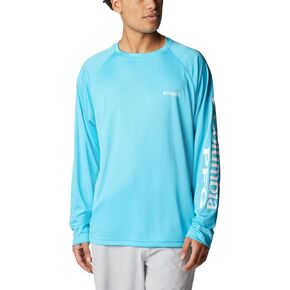 Columbia Men's Terminal Tackle Long Sleeve Shirt, Cocoa Butter/City Grey Logo, Large in Saudi Arabia