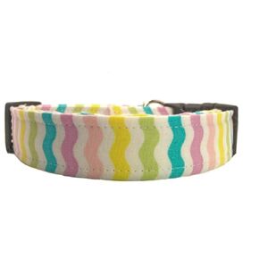Easter Stripes Pastel Dog Collar (Medium (1" wide))