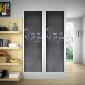 Transform Your Space with Self-Adhesive Blackboard Wall Sticker, 1.5' x 6.6', Includes 2 Rolls and Chalks