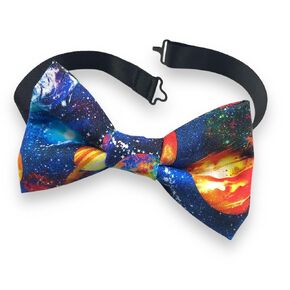 Planets Bow Tie/Galaxy Geeky Adjustable Bow Tie/Astronomy Pre-Tied Ready to Ship Bowtie