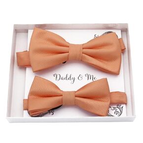 Peach Bow tie set daddy son, Daddy and me gift, Grandpa and me, Father son matching, Kids bow tie, Kids adult bow tie, High quality