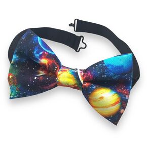 Planets Bow Tie/Galaxy Geeky Adjustable Bow Tie/Astronomy Pre-Tied Ready to Ship Bowtie B