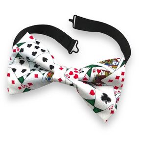 Poker Bow Tie/Playing Cards Adjustable Bow Tie/Pre-Tied Ready to Ship BowTie
