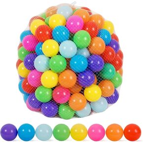 Ball Pit Balls, Colorful Plastic Balls for Ball Pit for Kids, Reusable Ballpit Balls with Storage Bag for Indoors and Outdoors Activities