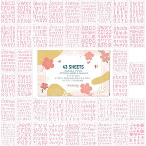 1/2, 3/4, 1, 5/4 Inch Letter Stencils for Crafts Reusable – 43 PCS (5.1 X 7.9 Inch) Small Plastic Stencils for Painting – Small Number and Alphabet Stencil for Crafts Art Projects