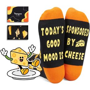 HAPPYPOP Cheese Socks Men Women Grilled Cheese Socks, Funny Cheese Gifts Cheese Lovers Gifts in Saudi Arabia