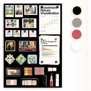 16x24 Inch No Nails or Holes Magnetic Board for Wall, Space-Saving Magnet Bulletin Board, Multi-Use Magnetic Makeup Organizer Board for Cosmetics, Photos, Memos, Fridge Stickers(Black)