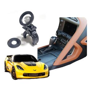 حامل جبل الهاتف متوافق مع Chevy Corvette C7 Z06 Dashboard (2014-2019) Center Console | متوافق مع هواتف التفاح والشحن اللاسلكي والمغناطيسي والمشبك على مرفقات النمط