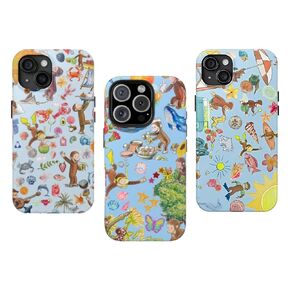 Personalized Cute Curious Monkey Collection Playful George Phone Case Set for Phone 16 Pro Max Plus, 15 Pro Max Plus, 14 Pro Max Plus, 13 Pro Max Mini, 12 Pro Max, 11 Pro Max, SE, X, XR, XS, 8 7 Plus
