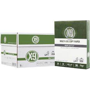 (8.5"" x 11"" Letter) - X-9 Multi-Use Print & Copy Paper, White, Brightness 92, Case of 10 Reams - 5,000 Pages Total (OX9001-CTN)