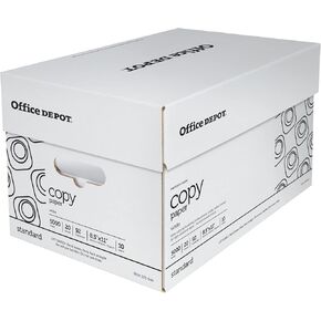 Office Depot White Copy Paper, 8 1/2in. x 11in., 20 Lb, 500 Sheets Per Ream, Case Of 10 Reams, 40402786