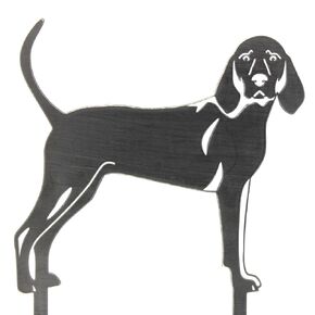 Corten Steel Redbone Coonhound Dog Silhouette Yard Stake (Large)