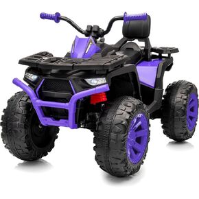 12V Kids 4 Wheeler ATV, 2-Seater Electric ATV Four Wheeler for Big Kids with Bluetooth, 14.4" Big Wheels - Black