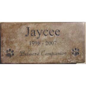 Personalized Engraved Pet Memorial Stone 11.5"x 5.5" Beloved Companion