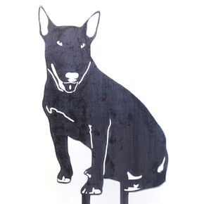 Corten Steel Bull Terrier Dog Silhouette Yard Stake (Large)