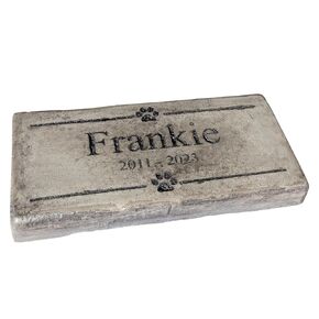 Personalized Engraved Pet Memorial Stone 11.5"x 5.5" Paw Images