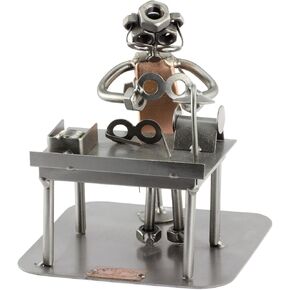 Optician Sculpture Nuts and Bolts Handmade Ornaments Made in Germany Metal Figurine