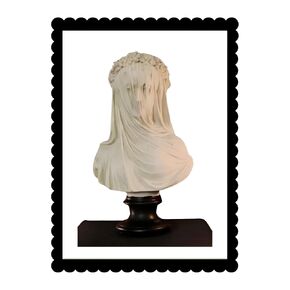 Veiled Maiden Bust Statue - Hand-Cast Resin, Antique White Finish, Gothic Goddess Sculpture for Home Décor, Vintage Style, Unique Accent Piece